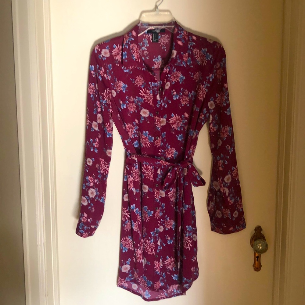 Floral shirt dress